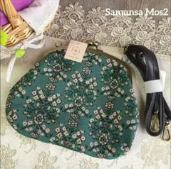 サマンサモスモス新品✨　ゴブラン織 がまぐち ショルダーバッグ　グリーンのサムネイル
