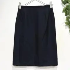 イネド　ウール100% タイトスカート　膝丈　黒　スーツ下　日本製　ビジネス　M