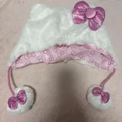 ユニバ ハローキティ 耳付き帽子