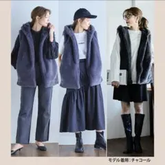 growing rich◆フード付きファーベスト