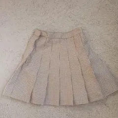 ブラウンチェック プリーツスカート