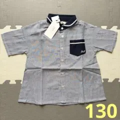 ◇ FOセラフ＊マリン風デザインボーダーシャツ130