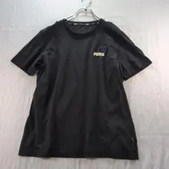 PUMA Tシャツ M ブラック ワンポイントロゴ 半袖 メンズ シンプル