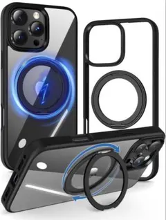 iPhone16ProMax用ケース 黄ばみにくい 強磁力リング マグネット搭載
