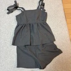 グレー スリーブレス セットアップ