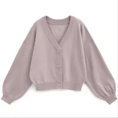 GRL グレイル　ビジューリボンボタンニットカーディガン　k9342f