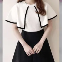 【GRL】白色 フルリ セール カラーニットトップス 半袖 大人 韓国 イベント