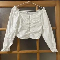 WEGO ホワイト長袖ブラウス