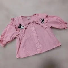 プティマイン ブラウス ディズニー ミニー ミッキー ピンク 長袖 80サイズ