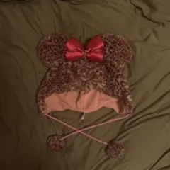 ヒョウ柄ミニーちゃんファンキャップ