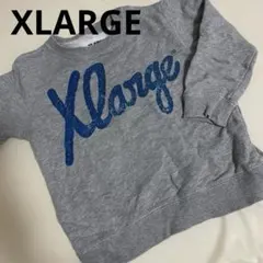 訳あり品‼️XLARGE エクストララージ2T90㎝ ビッグロゴグレー トレーナー