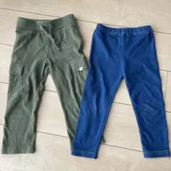 【お得な血2着セット】カーゴパンツとレギンスセット 95cm未満