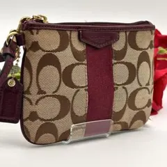 COACH コーチ ポーチ シグネチャー パープル コスメポーチ