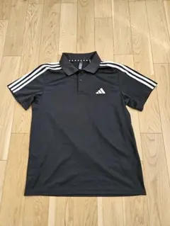 adidas ブラック ポロシャツ ストライプ - メルカリ