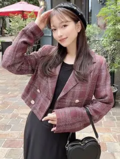 【最終値下】RESEXXY ツイードダブルショートジャケット【新品】