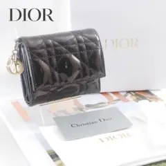 レディ ディオール＊Dior＊ロータスウォレット＊カナージュ＊エナメル＊三つ折り