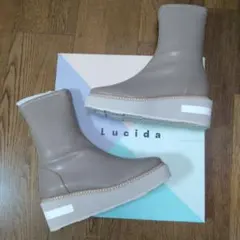 Lucida ベージュ 厚底ショートブーツ