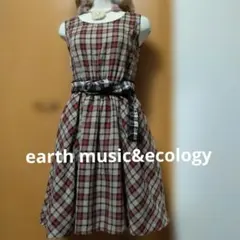 earth music&ecology チェックミニワンピースガーリー森ガール