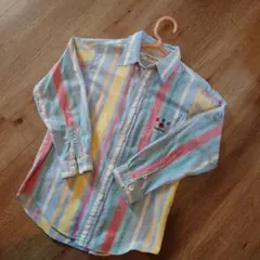 mikihouse　カラフルストライプ長袖シャツ　120センチ