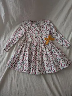 美品PETIT BATEAU(プチバトー)花柄長袖ワンピース