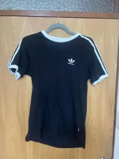 adidas ブラック スリーストライプ Tシャツ レディースMのサムネイル
