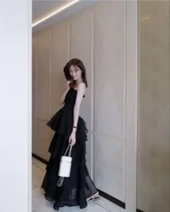 【美品】maison celon/frilly tiered dress