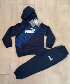 新品プーマパーカー上下120cm トレーナー　スウェットパンツ　紺　セットアップ