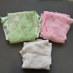 帯揚げ 3色セット (緑・ピンク・白)