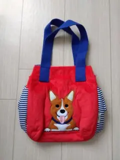 コーギー刺繍トートバッグ