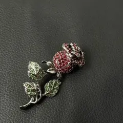 美品 SWAROVSKI スワロフスキー ブローチ 薔薇 大振り
