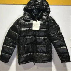 ブラック フード付きダウンジャケットsサイズ