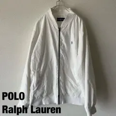 Ralph Lauren ラルフローレン 白 ジップアップ ブルゾン 刺繍ロゴ