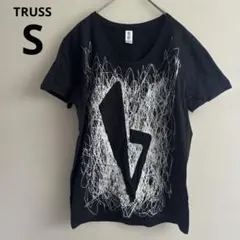 TRUSS グラフィック Tシャツ S ブラック スクリブル ロゴ プリント 黒のサムネイル