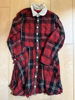 POLO RALPH LAUREN 赤黒チェックワンピース 5号