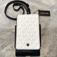 【新品未使用】MICHAEL KORS スマホショルダー ホワイト