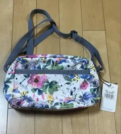 新品　レスポートサック　白地フラワープリント ショルダーバッグ