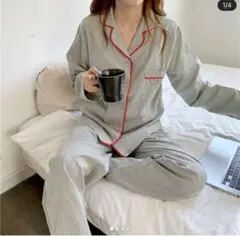 jimjamie パイピングストライプパジャマ セット