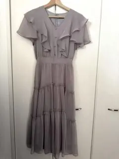 ANDGEEBEE フリルティアードワンピース グレー