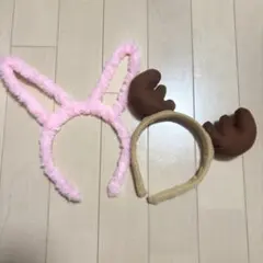 カチューシャ 2点セット うさぎ トナカイ