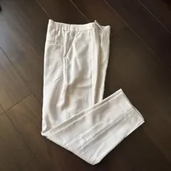 アイボリー スラックス ウエストゴム