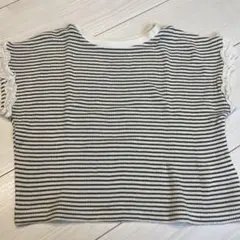 ストライプ フリル袖 Tシャツ