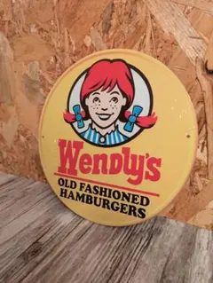 Wendy's 丸型 ブリキ看板 インテリア