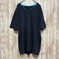 유니클로 V 넥 티셔츠 레이어드 스타일 블랙 L