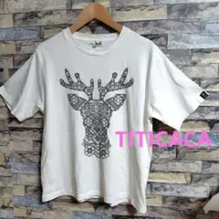 TITICACA チチカカ 鹿柄 プリントTシャツ ホワイト　フリーサイズのサムネイル
