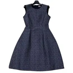 FOXEY ネイビー ノースリーブ Aラインワンピース