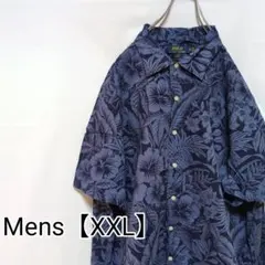 S43【US輸入】ラルフローレン　半袖アロハシャツ【メンズXXL】総柄のサムネイル