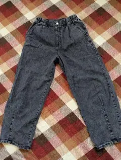 キッズ ダークグレー ストレートレッグパンツ