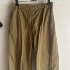 ベージュ ロングパンツ ゴムウエスト