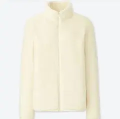 ユニクロ ボアジャケット フリース オフホワイト XL フルジップ