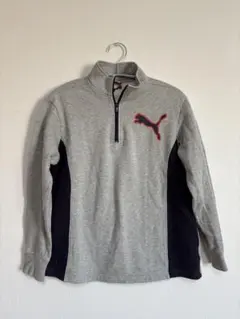 PUMA ハーフジップトレーナー グレー/ネイビー 150cm